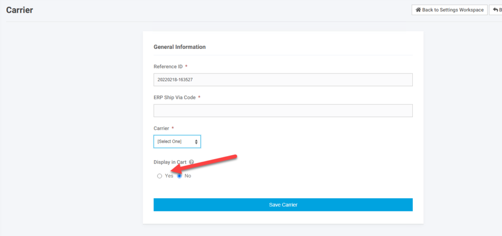 Shipping Shipper Accounts Carrier Display In Cart