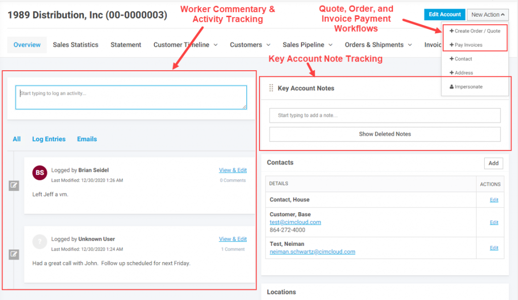 Customers Account Detail Overview in CRM Workspace Account Detail In Crm Workspace Crm Standard