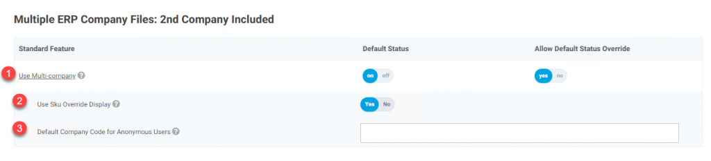 Multiple ERP Company Files Multiple ERP Company Files (Bundle P) Multi Company Settings