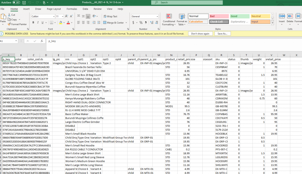 Data Imports/Exports Managing Data Through Spreadsheet Imports Download Opened