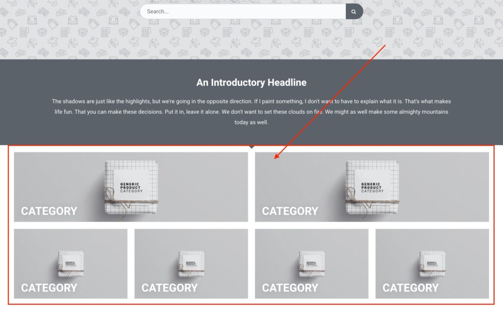 Features Customer Site Design Settings Category Section