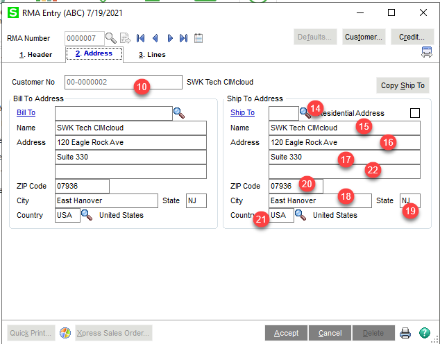 ERP Sync Overview RMA Creation in Sage100 from CIMcloud Platform Rma