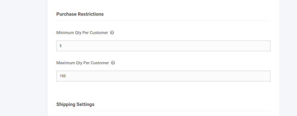 Advanced B2B Portal Forced Min & Max Quantities Product Edit Min Max