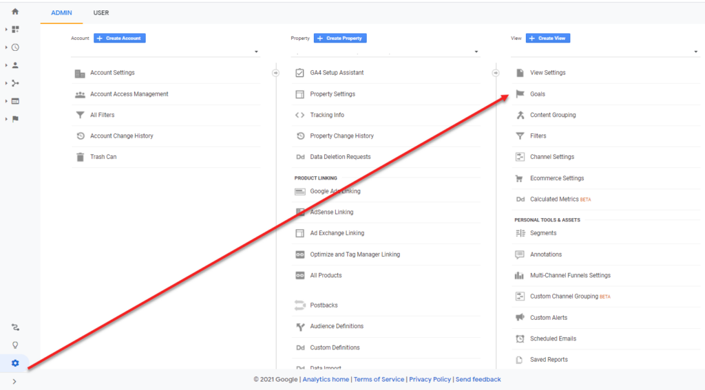 SEO Settings Checklist – Conversion Tracking Ga Find Goals Section