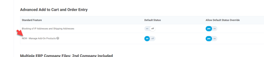 Advanced Add to Cart and Order Entry Add-On Products Add On Workspace Setting