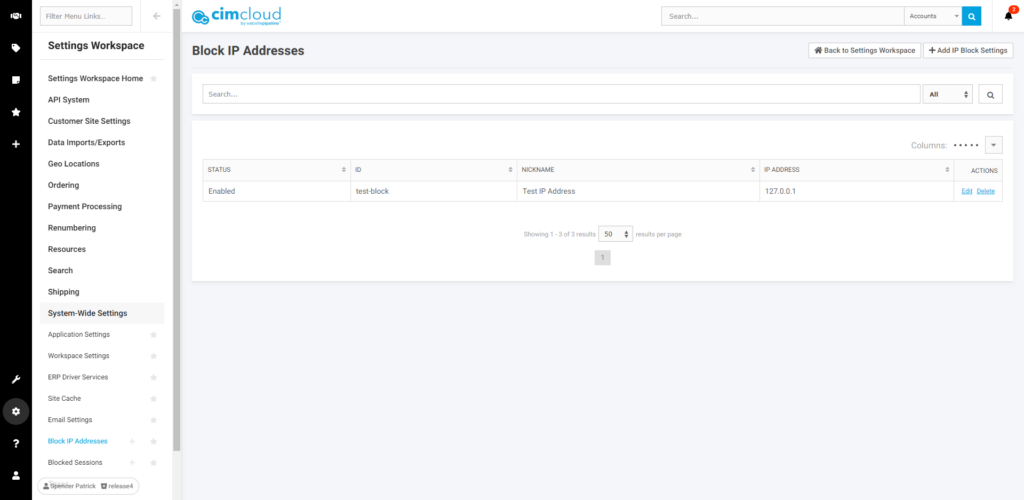 General System Wide Settings IP Address Blocking in the Worker Portal Block Ip Address Manage