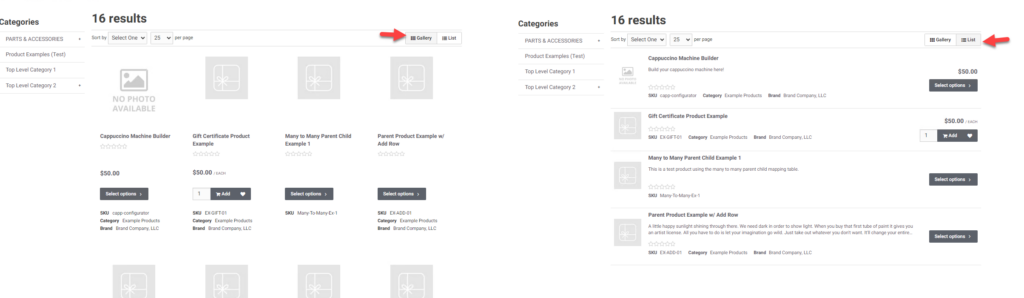 Optional Software Bundles Product Catalog & Cart/Ordering in Customer Portal + Product Workspace Gallery V List