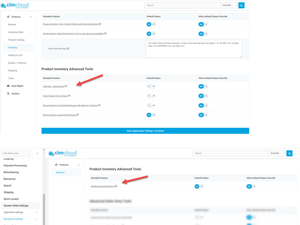 Advanced Product Inventory Tools Data Sets - Warehouses Dataset Warehouse Features