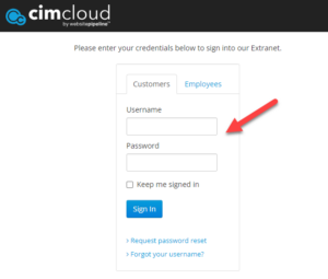 Help & Support Paying Your Initial Deposit (for a New Order with CIMcloud) Pay Sign Into Extranet