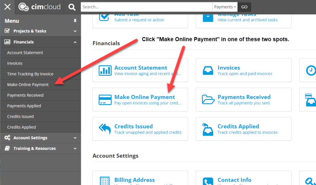 Help & Support How to Pay Invoices Online Pay Click Make Payment