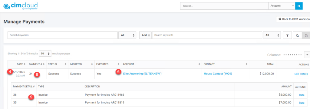 Acumatica Data Sync Specifics Acumatica - Invoice Payment Creation in Acumatica from CIMcloud Online Invoice Payment Online Payment