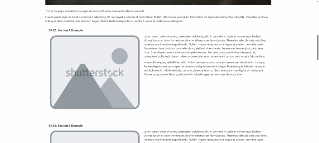 Content Creating Content Page Sections Page Section Example All In One