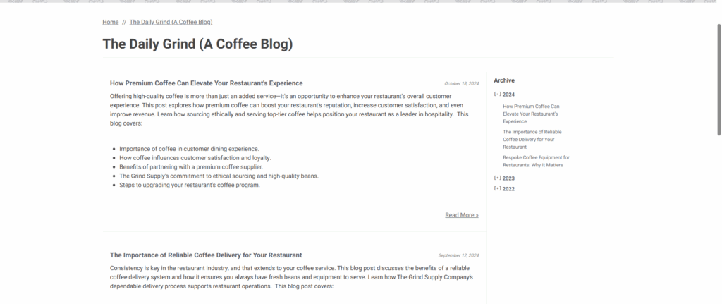 Content Creating Content Page Sections Page Section Example Blog