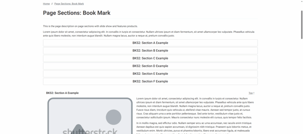 Content Creating Content Page Sections Page Section Example Bookmark